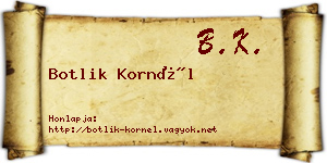 Botlik Kornél névjegykártya