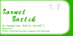 kornel botlik business card